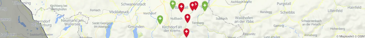 Kartenansicht für Apotheken-Notdienste in der Nähe von Steinbach an der Steyr (Kirchdorf, Oberösterreich)